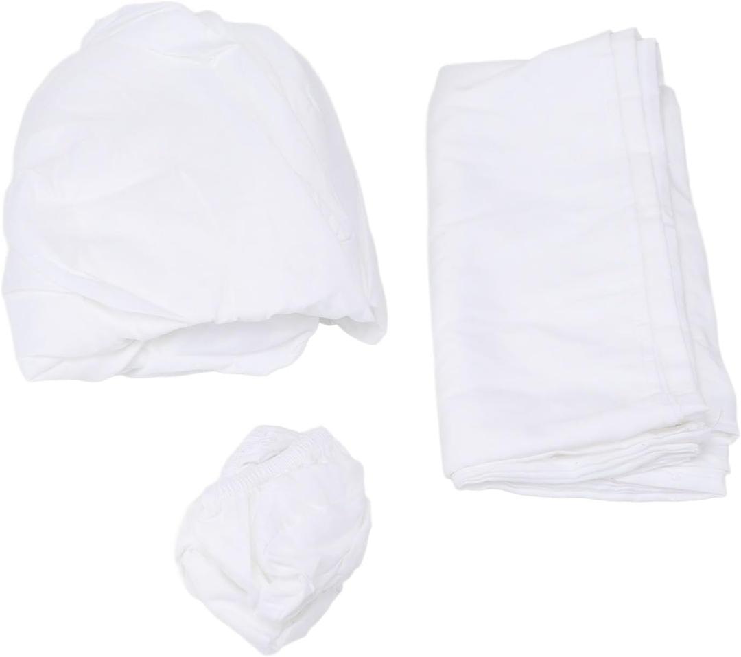 3pcs Salon Bedding Set Massage Bed Sheet Set, Beauty Bed Cover Set Massage Bed Sheet Cover Face Cushion Cover for Beauty Salon SPA Bed (White)