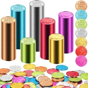 Jerify 1000 Pcs I was Caught Being Good Coins for Kids Behavior Tokens Laugh Face Plastic Reward Colored Pretend Coin Carnival Party Counting (Laugh Face)