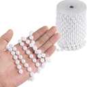Craft String Pearls 10MM Pearl Bead, 33 Feet White Faux Pearl Garland Spool Roll Strand Wedding Party Decoration, Christmas Tree Decorations