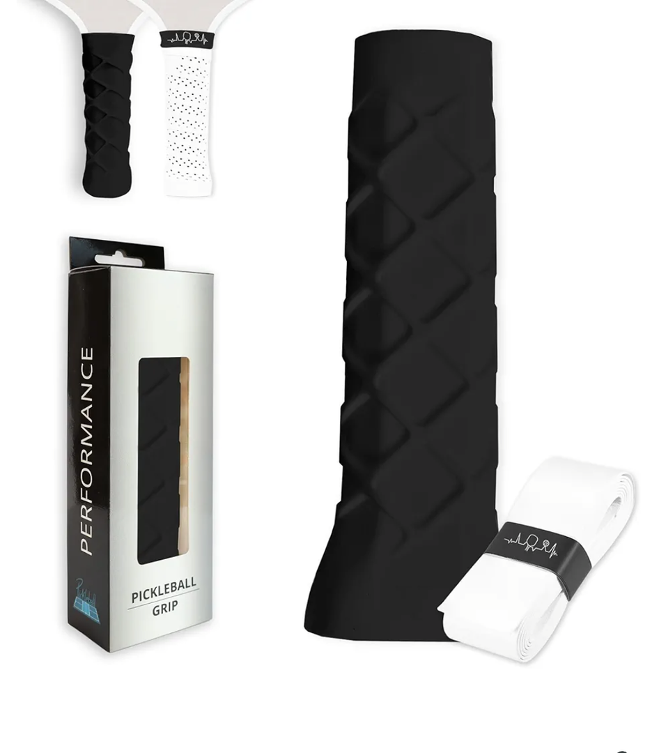 Pickleball Grip + overgrip - Enhanced Grip Bonus Overgrip - Shock Absorbing - Comfortable Grip for Pickleball, Less Vibrations - Helps Sweaty Hands