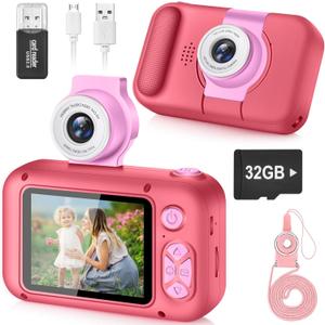Kids Camera, Toddler Kid Digital Camera with 180Flip Lens & 2.4in IPS Screen, Birthday Festival Gifts Present Toy for 4 5 6 7 8 9 10 11 Year Old Girls/Boys, 32 GB Card Included, X101 (Rose Red) Kids Camera, Toddler Kid Digital Camera with 180Flip Lens & 2.4in IPS Screen, Birthday Festival Gifts Present Toy for 4 5 6 7 8 9 10 11 Year Old Girls/Boys, 32 GB Card Included, X101 (Rose Red)