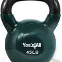 Yes4All Kettlebells Rubber Base, Kettlebell Set for Women, Strength Training Kettlebells Weights (K. 45LB - Midnight Green)
