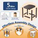 Outdoor Adirondack Side Table for Patio Porch Pool, 18" HDPE Weather Resistant End Table for Backyard and Indoor Use, Easy Maintenance & Indoor Outdoor Durable Construction(Coffee)
