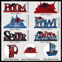 6 Pcs Spider Bithday Party Decoraions Spider Wooden Table Decorations Red and Blue Pattem Design Happy Birthday Table Centerpiece Sign for Boy Cartoon Party Supplies