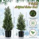 Riceshoot 4 Pcs 1.5ft 2ft Artificial Cedar Topiary Trees for Outdoor Artificial Plants Faux Pine Tree UV Resistant Potted Fake Plants Shrub Bushes for Porch Garden Office Front Door Indoor