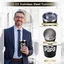 iAOVUEBY Papa Gifts, Fathers Day Gift for Papa/Grandpa, Birthday Gift for Dad, Funny 20oz Insulated Tumbler Cup Sets Present, Best Gifts Ideas for Papas Grandpa Grandparents from Grandkids
