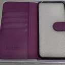 DuckSky for iPhone 15 Pro Max 6.7" Genuine Leather Wallet case RFID Blocking4 Credit Card HolderReal Leather Flip Folio Book Phone case Protective Cover Women Men for Apple 15 ProMax case Purple