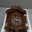 Rylai Cuckoo Clock Vintage Large Wooden Wall Clock Handcrafted 13x9.5 Inch Brown