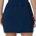 THE GYM PEOPLE Women's Quick Dry Hiking Cargo Skorts Lightweight Drawstring Athletic Golf Skirts Built-in Shorts with Pockets (Blue, L)