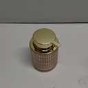 Refillable Glass Foam Soap or Lotion Dispenser for Kitchen and Bathroom with Large Gold Pump (Striped Pattern-Pink)