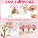 4 Sets Mason Jar with Lights Pink Hydrangea Decorative Pink Centerpieces for Tables Mason Jars Flowers Decorations LED Farmhouse Vase for Home Wedding Event Party Decor