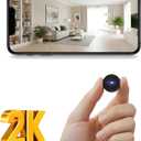 2K Hidden Camera, Mini Spy Camera Wireless for Home Security, Small Indoor Nanny Cam with Night Vision & Motion Detection, Secret WiFi Camera for Pet/Baby, Camaras Espias Ocultas, Black