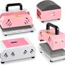 BetterSub 2in1 Combo Mini Portable Hat Press Heat Press Machine (Pink)