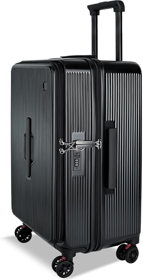 28 Inch Luggage with Spinner Wheels, Hardshell PC Checked Luggage with Top and Middle Dual Openings and Multi-Compartment Design, Large Suitcase with TSA Lock and Multi-Handle