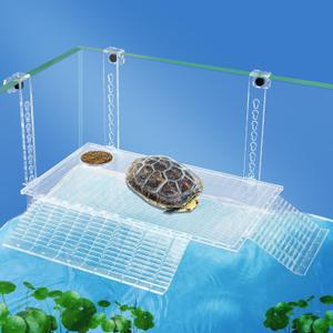 Easy Mount Large Turtle Basking Platform with Adjustable Hanging Ramp for Turtle Tank Aquariums 13.8x7.9 Inch
