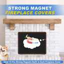 Magnetic Fireplace Cover, Fireplace Draft Stopper with 12 Pieces Strong Magnets, Fireplace Blanket for Heat Loss, Air Blocker for Winter and Summer, 43"x36", Black