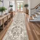YOUFORTONG 3x14 Long Runners for Hallways： Soft Kitchen Rug Non Slip Rug Runner with Rubber Backing for Bathroom Washable Non Shedding Farmhouse Runner Rug (Beige, 3X14)