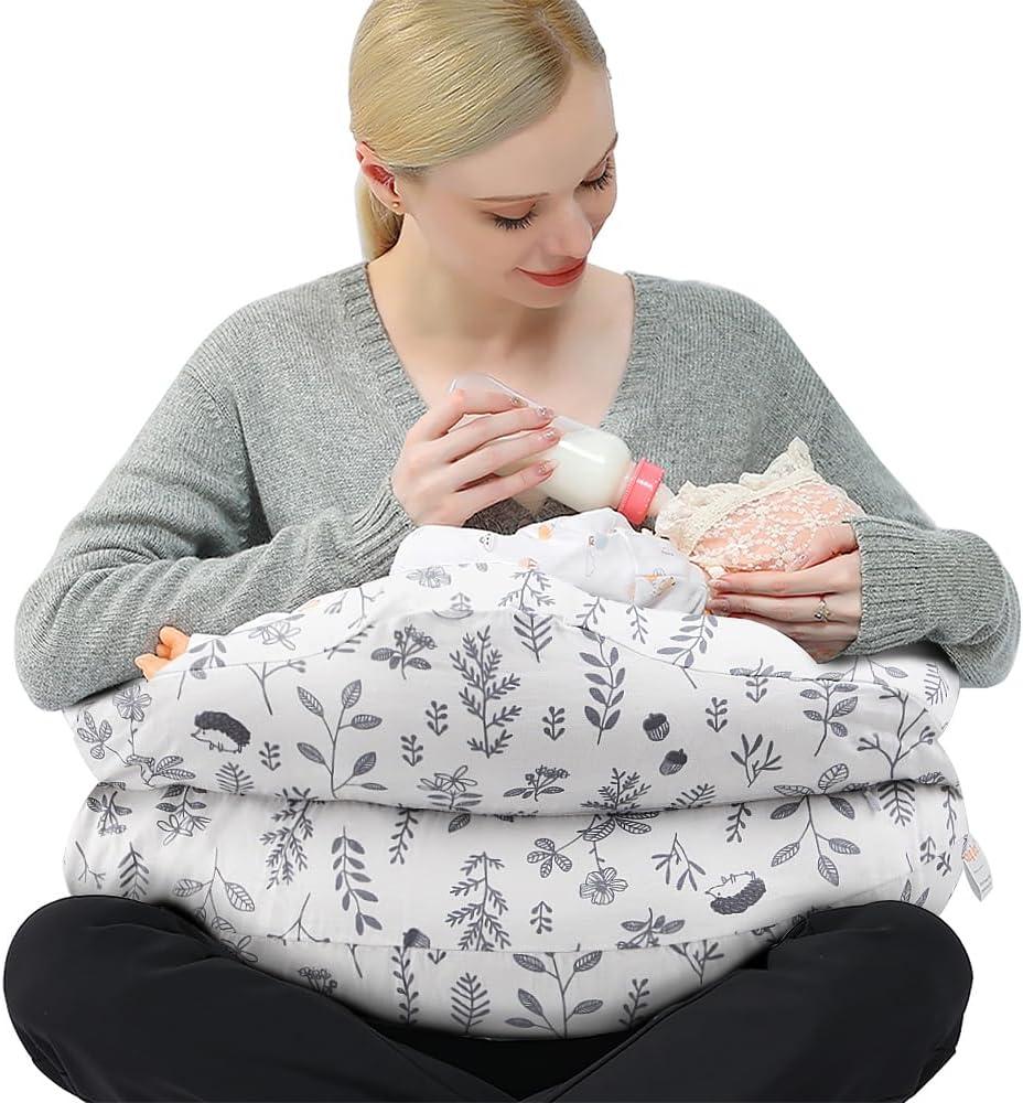 Chilling Home Nursing Pillow Adjustable, Pillow for Breast Feeding Bottle Feeding, Large Size More Support for Mom, Breastfeeding Essentials, Removable Cover