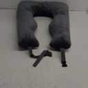 Car Pillow for Kids, Travel Pillow with Adjustable Strap, U-Shaped Pillow for Adults and Children to Support Head and Body Road Trip Essentials (Gray)