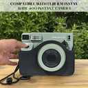 3 x Wide 400 Instant Film Protective Case with Fujifilm Wide 400 Instant Film Camera, PU Leather Camera Bag with Wide Magnetic Picture Frames 5 PCS, Adjustable Strap - Black (No Camera)
