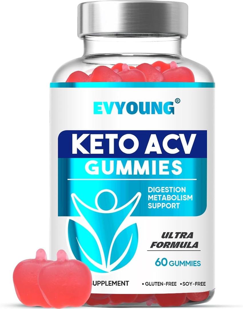 Keto ACV Gu mmies,2000mg Apple Cider Vinegar Gummies,Extra B6 B12 Folate Support,for Women and Men Weight Loss (60 Gummies) BB 11/2027