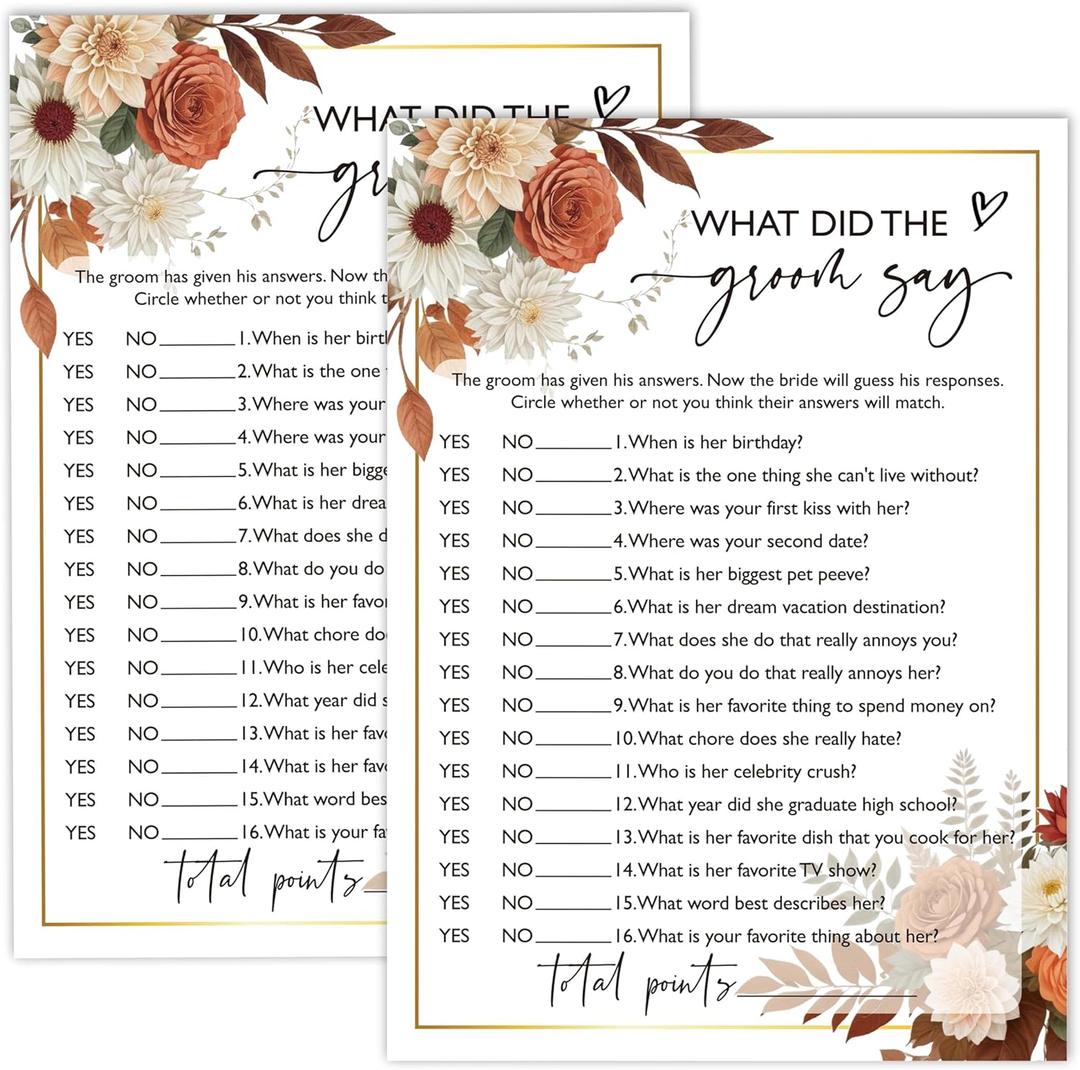 Bridal Shower Game, Boho Wedding Shower Games Cards for 25 Guests, Engagement Party Decorations Favors, Bachelorette Party Ideas and Activities -08