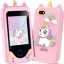 Kids Smart Phone for Girls, Christmas Birthday Gifts for Girls Boys Age 3-10,Kids Gift Toys Cell Phone, Toddler Learning Play Toy Phone with Dual Camera, Game, Music Player (Soft Pink)
