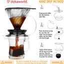 Pour Over Coffee Maker Borosilicate Glass Dripper with Stainless Steel Reusable Filter, Manual Eco Brewer, Plastic-Free Non-Toxic Coffee Station, Innovation Infuser for Daily Brewing