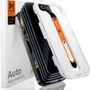 DIMONCOAT 4-PACK TOP 9H+ Glass for iPhone 15 Privacy Screen Protector [Auto Alignment Kit] [10X Military Protection] UNBREAK Tempered Glass Film for iPhone 15 6.1 inch [Case Friendly]