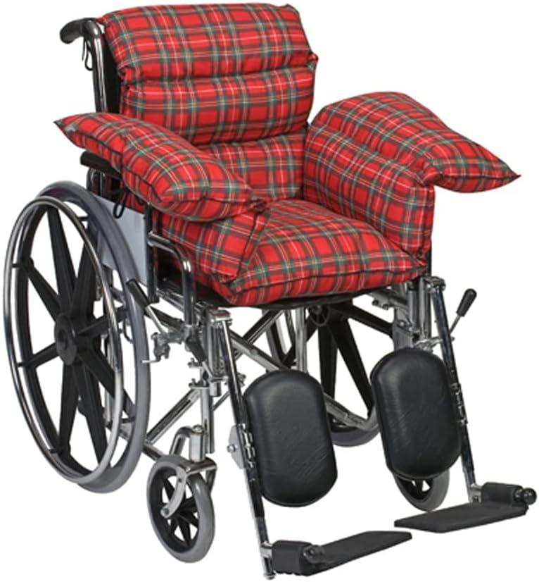 DMI Comfort Wheelchair Cushion & Pad, Wheelchair Seat Cushion, Recliner Cushion & Pillow, Cushion for Wheelchair Seat, Foam, 16 x 22 Inches, Plaid