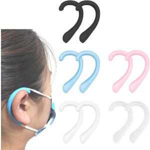 OKAICEN Soft Silicone Earloop Ear Protector Relieve Ear Discomfort Anti-Slip Silicone Earmuffs(Multiple Colour, 5 Pairs)