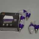 6 Pack BlueX LED Candle Purple Light Bulb - 4W (40Watt Equivalent) - E12 Base Purple LED Purple Bulb, Party Decoration, Porch, Home Lighting, Holiday Lighting, Chandelier Light Bulbs, Candelabra Bulbs