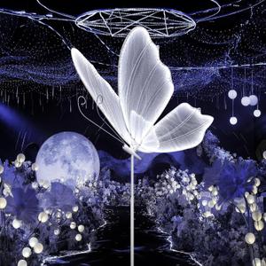 Wedding Butterfly LED Floor Lamp: Hanging Butterfly White Color Ceiling Light - Romantic Wedding Decoration Lights Fixture - Adjustable Height Creative Props (1, 60 CM/23.6 in)