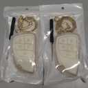 2Pcs YHC for Buick Key Fob Cover with Gold Keychain fit 2021 2022 2023 2024 Silverado 1500 GMC Sierra Buick Envision (WHITE)