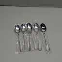WYT Teaspoons Set of 6, Stainless Steel Silverware Dessert Spoon, Coffee Spoon, Mirrored Finish, Dishwasher Safe, 6.7 Inches