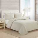 Tommy Bahama - Queen Quilt Set, 100% Sot & Reversible Cotton Bedding, Lightweight for Year Round Comfort, 3 Piece Bed Set with Matching Pillowcases (Chevron Dune Beige)
