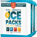 Healthy Packers Ice Packs for Lunch Boxes & Coolers - Freezer Packs - Original Cool Pack | Cooler Accessories for Beach, Camping & Fishing | Slim & Long-Lasting Reusable Ice Pack for Cooler (Blue (8 Pack))