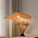 Boho Woven Twine Pendant Light Modern Ceiling Hanging Light Handwoven Chandelier for Dining Room Restaurant Bedroom
