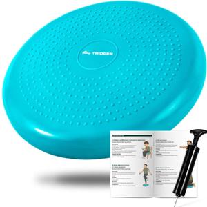 Trideer Wobble Cushion Core Balance Disc, Flexible Seating for Classroom Elementary, Wiggle Seat for Sensory Kids, Balance Pad with Inflation Pump (34CM Turquoise)