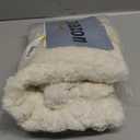 Unstuffed Pouf Ottoman Cover Handmade Footstool Ottoman Storage Solution Floor Pouf Footrest Cushion 20x12 Inches for Living Room Wedding Ivory