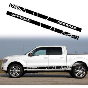 Compatible with 2PCS Car Body Modified Sport Style Stripe Sticker Graphic Vinyl Racing Decal Decoration Accessories for Pickups Black