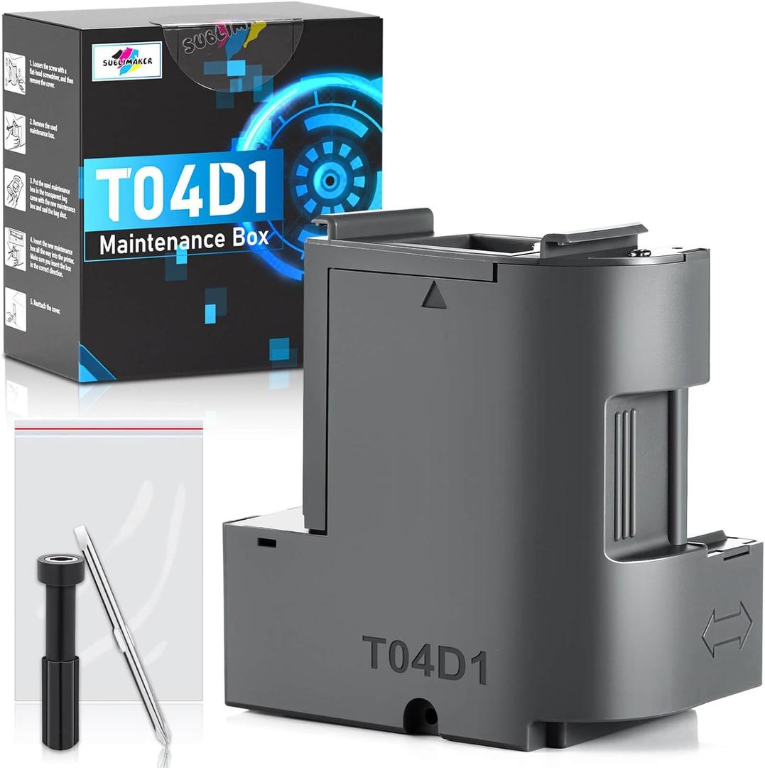 T04D1 Maintenance Box for EcoTank ET-15000 ET-3760 ET-3850 ET-4850 ET-4760 ET-3750, T04D100 Ink Maintenance Box for ET15000 ET-4750 ET-3830 ET-5150 ET-2980 ET-3950 ET-4950 Printer, TO4D1/04D1/EWMB2