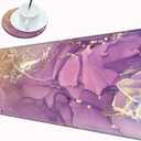 Gaming Mouse Pad for Desk Mat 12x24 Purple Marble Mousepad Large XL Desk Pad Long Extended Computer Mat Big XXL Mouse Mat for Wireless Mouse Non Slip Work Girl