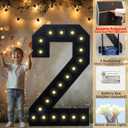 4FT Marquee Light Up Numbers, Black Giant Marquee Number Big Mosaic Number for 16th Birthday Party Decorations Boys Backdrop 16 Anniversary Decor, Pre-Cut Frame Large Number 16