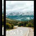 QOTIB Wood 8x24 Picture Frame with 6x22 Mat, Display 6x22 with Mat or 8x24 Without Mat, Wood 8 by 24 Photo Frame, 8 x 24 Frame for Wall Hanging Display, Black, 2 Pack