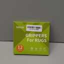 Rabenda 12 Pcs Rug Tape, Non Slip Rug Pads Grippers for Hardwood Floors and Tiles, Reusable Carpet Tape for Area Rugs, Double-Sided Adhesive Rug Stickers Keep Corners Flat (Black)