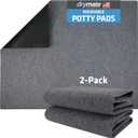 Drymate Washable Pee Pads for Dogs (2-Pack), Waterproof, Absorbent, Non-Slip, Reusable Pet Training Potty Puppy Mats, Housebreaking, Incontinence Bed Pads, Crate/Kennel (USA Made) (Large, 29 x 36) (Light Grey)