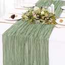 Sage Green Cheesecloth Table Runner 10FT Rustic Sheer Gauze Table Runners 120 Inch Boho Cheese Cloth Table Decorations for Wedding Bridal Spring Baby Shower Home Decor (10ft x 1pc)