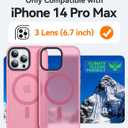 CANSHN Magnetic Compatible with iPhone 14 Pro Max Case [Translucent Matte] [Compatible with Magsafe] Slim Thin Shockproof Protective Bumper Cover Phone Case 6.7 Inch - Pink