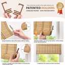 LazBlinds Cordless Bamboo Blinds, Roll Up Shades for Windows, Light Filtering Hanging Window Blinds, Bamboo Shades for Patio Indoor/Outdoor Porch, 31'' W x 72'' H, Whitewash B